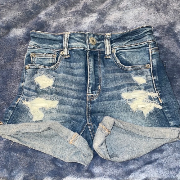 American Eagle Blue Denim Shorts - Picture 1 of 3